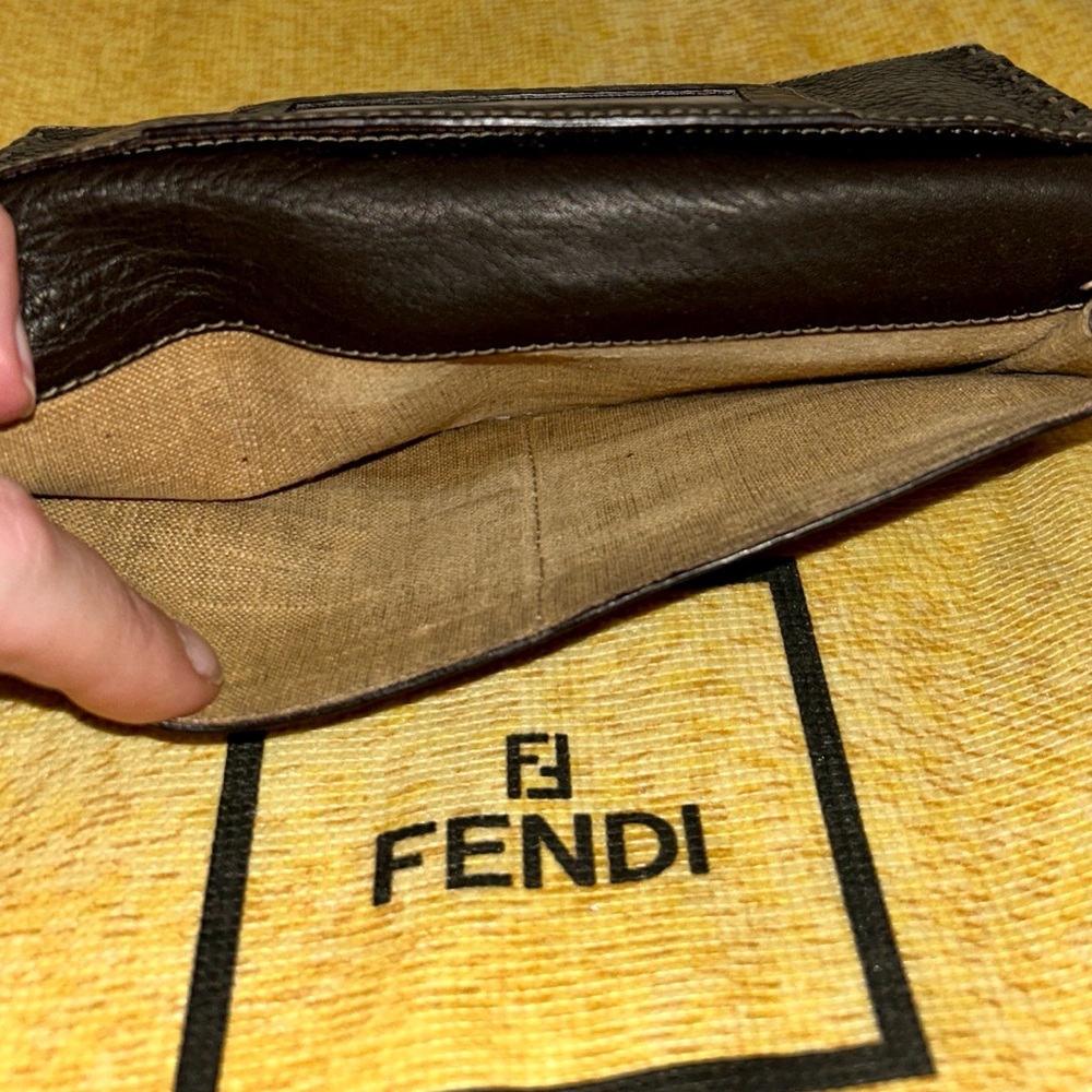 Fendi Selleria dark brown leather long wallet NICE! Authentic and SO SOFT - Picture 7 of 11